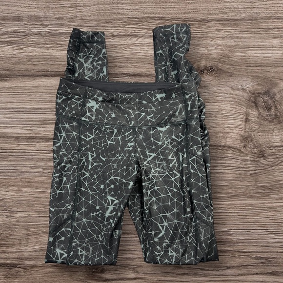 Lulelemon Black & Gray Constellation Print Wonder Under 7/8 Length Leggings 4 - Picture 3 of 16